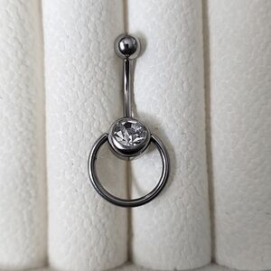 Belly BUTTON RING  Surgical STEEL 14G  CZ